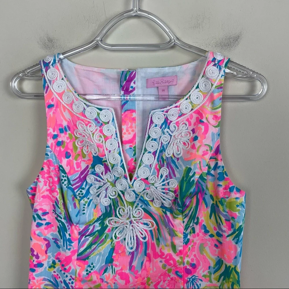 Lilly Pulitzer Gabby Resort Shift Dress Fan Sea Print Size 00 - Picture 3 of 12